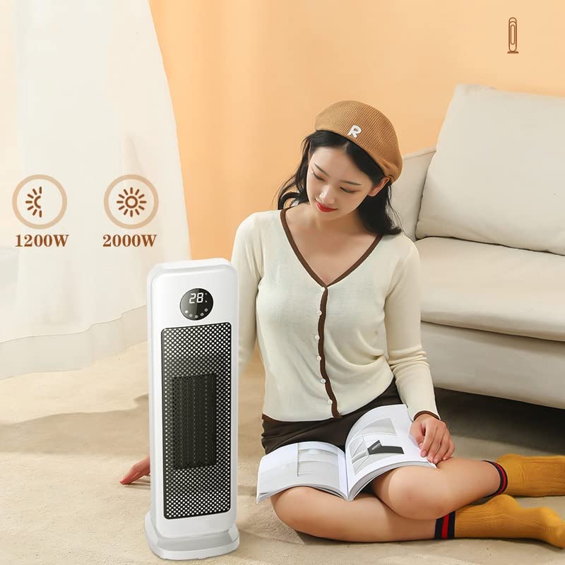 Outdoor Garden Heater Space Heater, 2000W Ceramic Heater, Fast Heating, 50°Oscillating Portable Heater with Remote Control, 12H Timer and Tip-Over & Overheating Protection Patio He