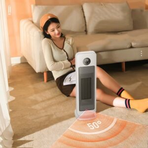 Outdoor Garden Heater Space Heater, 2000W Ceramic Heater, Fast Heating, 50°Oscillating Portable Heater with Remote Control, 12H Timer and Tip-Over & Overheating Protection Patio He