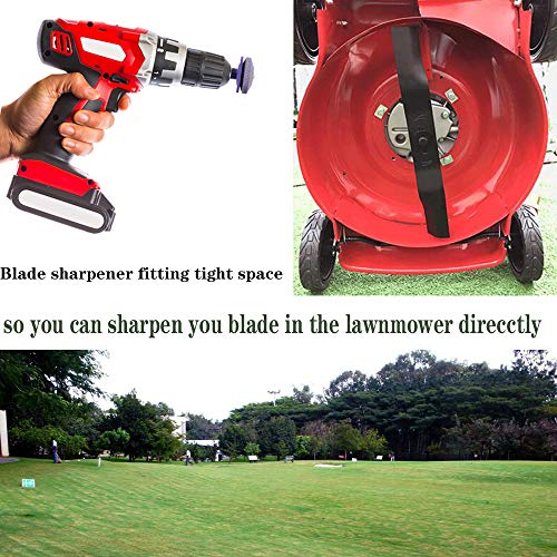 Ufmarine Lawn Mower Blade Sharpener for Most Power and Hand Drill (1 Pcs)