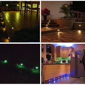 Pack of 10 QACA LED Deck Light Kit 0.1W-0.3W Low Voltage RGB Outdoor Lighting 6Lum IP67 Waterproof Outdoor Step Stairs Garden Yard Patio Landscape Decor Lighting