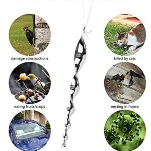 Home-X Bird Repellent Reflective Scare Rods-Ornaments, Outdoor Hawk and Duck Deterrent, Ornamental Spiral Deterrent Control Device-11 (6-Pack)