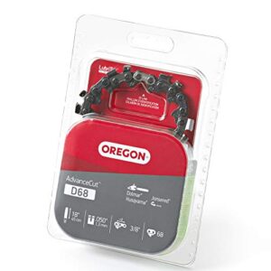 Oregon D68 AdvanceCut Replacement Chainsaw Chain for 18-Inch Guide Bars, 68 Drive Links, Pitch: 3/8" Low Kickback, .050" Gauge (D68), Fits Cub Cadet, Husqvarna, Efco, Makita, and More