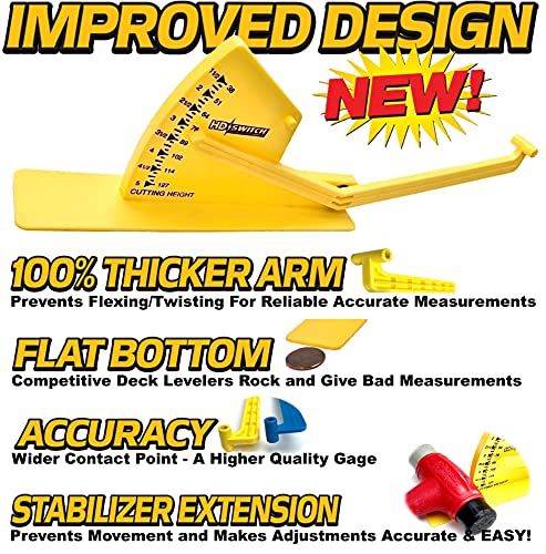 HD Switch - OEM Upgrade - Deck Blade Leveling Leveler Gage Gauge for Toro Exmark Snapper Simplicity Ferris Kubota Bush Hog Poulan Ariens Gravely Bobcat Lawn Mower Garden Tractors Zero Turn Lawnmowers