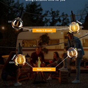 Brightown Outdoor Led String Lights with Remote108Ft(98+10) Patio Lights for Outside with 52 Shatterproof Bulbs(2 Spare), Waterproof Hanging Lights for Backyard Bistro Garden Cafe, E12 Socket