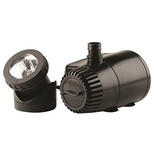 pond boss 420 gph low water shut off fountain pump with led light