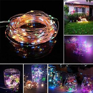 Solar String Lights Outdoor, 2-Pack 33ft 100 LED 8 Modes Waterproof Solar Powered String Lights,Solar Fairy Lights for Valentine's Day Patio Tree Garden Wedding Party Yard Decoration(Multicolor)