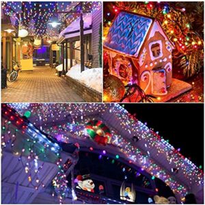 Solar String Lights Outdoor, 2-Pack 33ft 100 LED 8 Modes Waterproof Solar Powered String Lights,Solar Fairy Lights for Valentine's Day Patio Tree Garden Wedding Party Yard Decoration(Multicolor)