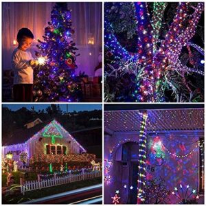 Solar String Lights Outdoor, 2-Pack 33ft 100 LED 8 Modes Waterproof Solar Powered String Lights,Solar Fairy Lights for Valentine's Day Patio Tree Garden Wedding Party Yard Decoration(Multicolor)