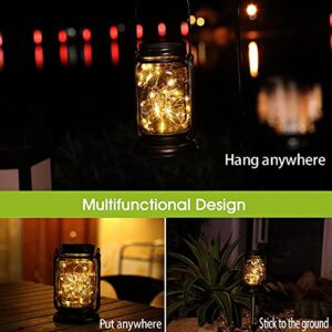 Hanging Solar Lantern, 2 Pack Solar Powered Waterproof Landscape Lanterns, 30 LEDs Solar Mason Jar Lid Fairy String Light for Patio, Yard, Garden and Pathway Decoration (Fairy Light 2 Pack)