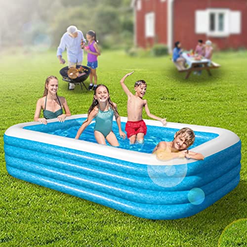 SOARRUCY 10FT Inflatable Swimming Pools for Kids and Adults - Piscinas para Adultos,Kid Pool, Inflatable Pool for Toddlers, Family,Outdoor, Backyard ,Garden,Summer Water Party