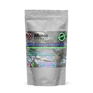 Organic Fine Vermiculite - 8 Quarts (1.5 LBS) - for Indoor Gardening - Soil Amendment - Soil Conditioning - Grow Media for Gardening - Hydroponics - Mushrooms - Alliance Chemical