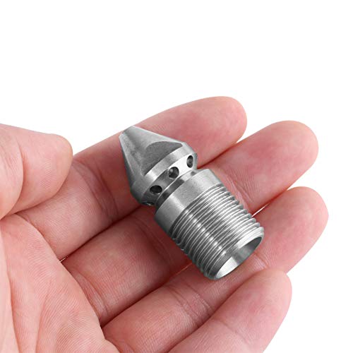 Nozzles Pressure Washer Nozzle Tip, Stainless Steel 3/8 Drain Jetter Nozzle Drain Jet Hose Nozzle Pressure Sewer Cleaning Pipe Turbo Nozzle For Garden Hose