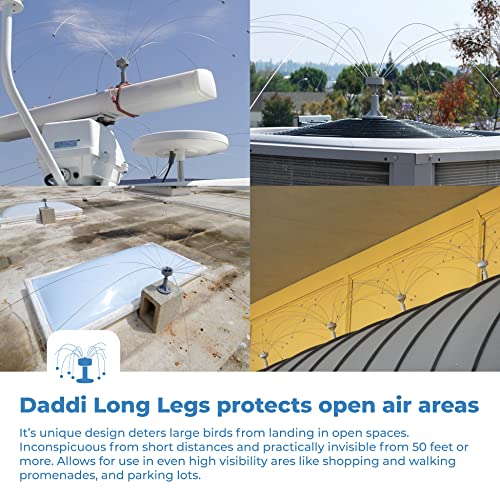 Bird Barrier Daddi Long Legs Spider Bird Repellent Devices- Waving Stainless Steel Roof & Dock Bird Deterrent - Repel Seagull, Pigeon, Duck - Safe Pest Control - 2-Ft Diameter