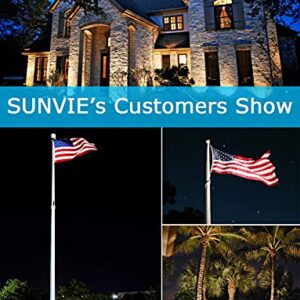 SUNVIE 30W Outdoor LED Spotlight 120V Waterproof Landscape Spotlights 3000LM Ultra Bright Spot Lights Outdoor 3000K Warm White Landscape Lights with 6 FT Cord for Flag Pole Tree Yard Path Garden Decor