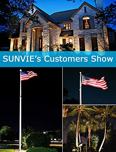 SUNVIE 30W Outdoor LED Spotlight 120V Waterproof Landscape Spotlights 3000LM Ultra Bright Spot Lights Outdoor 3000K Warm White Landscape Lights with 6 FT Cord for Flag Pole Tree Yard Path Garden Decor