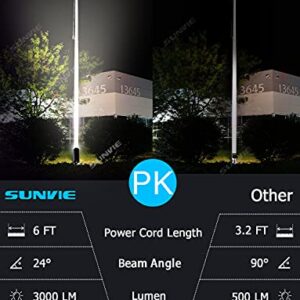 SUNVIE 30W Outdoor LED Spotlight 120V Waterproof Landscape Spotlights 3000LM Ultra Bright Spot Lights Outdoor 3000K Warm White Landscape Lights with 6 FT Cord for Flag Pole Tree Yard Path Garden Decor