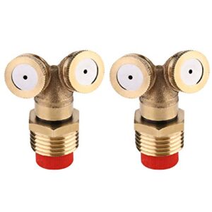 2pcs brass spray misting nozzle, double nozzle spray agricultural garden sprinkler irrigation sprayer for washers cleaner gun