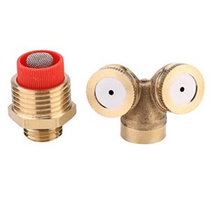 2pcs Brass Spray Misting Nozzle, Double Nozzle Spray Agricultural Garden Sprinkler Irrigation Sprayer for Washers Cleaner Gun