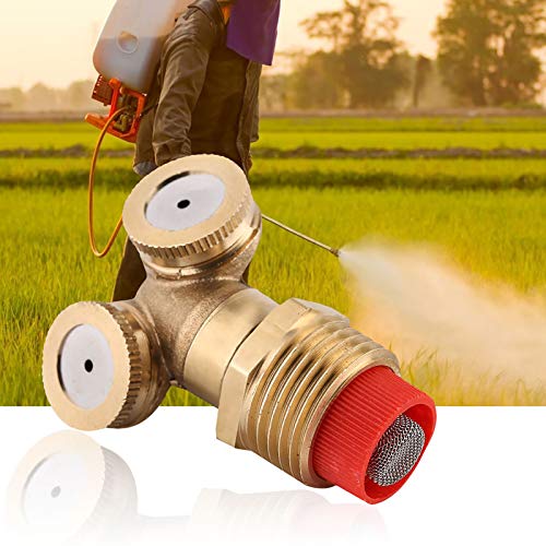 2pcs Brass Spray Misting Nozzle, Double Nozzle Spray Agricultural Garden Sprinkler Irrigation Sprayer for Washers Cleaner Gun