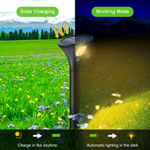 Leolee Solar Pathway Lights, 4 Pack LED Solar Powered Garden Lights, 2 Modes Max 120H Lighting Solar Landscape Lights, IP65 Waterproof Solar Motion Lights Outdoor for Walkway, Yard, Patio, Driveway