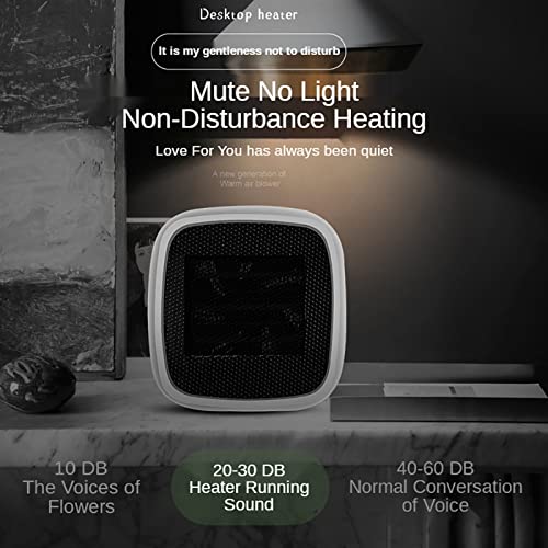 Outdoor Garden Heater 800W Mini Electric Heater PTC Ceramic Heating Warm Air Blower Portable Desktop Fan Heater Home Office Bass Noise Reduction Patio Heater (Color : Grey, Size :