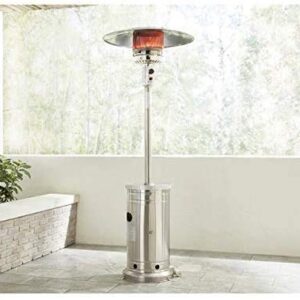 YZPFSD Style Selections/Garden Treasures 48,000 BTU Stainless Steel Floorstanding Liquid Propane Patio Heater，Portable Outdoor Heat Lamp