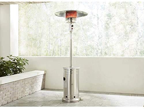 YZPFSD Style Selections/Garden Treasures 48,000 BTU Stainless Steel Floorstanding Liquid Propane Patio Heater，Portable Outdoor Heat Lamp