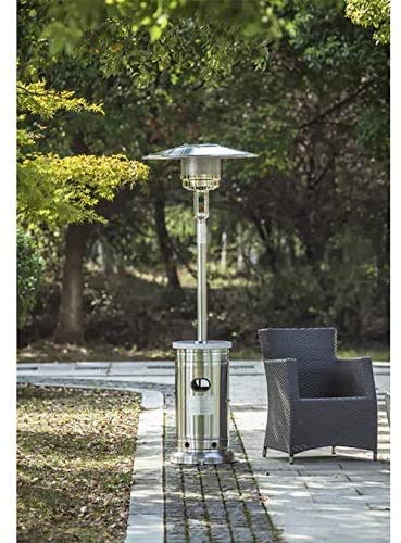 YZPFSD Style Selections/Garden Treasures 48,000 BTU Stainless Steel Floorstanding Liquid Propane Patio Heater，Portable Outdoor Heat Lamp