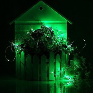 ErChen Solar Powered Copper Wire Led String Lights, 33FT 100 LEDs Waterproof 8 Modes Decorative Fairy Lights for Outdoor Christmas Garden Patio Yard (Green)