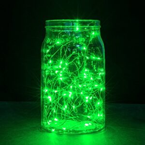 ErChen Solar Powered Copper Wire Led String Lights, 33FT 100 LEDs Waterproof 8 Modes Decorative Fairy Lights for Outdoor Christmas Garden Patio Yard (Green)