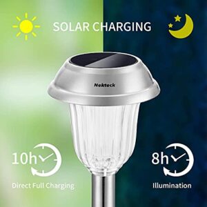 Nekteck Solar Lights Outdoor, 6 Pack Solar Pathway Lights Waterproof, Landscape Lighting Solar Powered, Wireless Solar Garden Lights Decorative for Yard, Patio, Landscape and Walkway