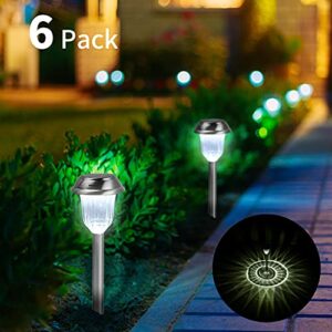 Nekteck Solar Lights Outdoor, 6 Pack Solar Pathway Lights Waterproof, Landscape Lighting Solar Powered, Wireless Solar Garden Lights Decorative for Yard, Patio, Landscape and Walkway