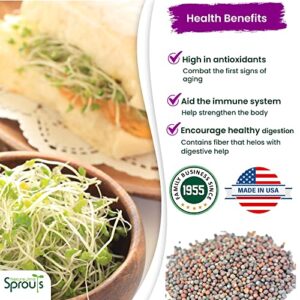 Nature Jims Sprouts Broccoli Sprout Seeds - Certified Organic Broccoli Sprouting Seeds for Indoor/Outdoor Use - Rich in Sulforaphane Healthy, Nutritious Broccoli Seeds Sprout in 5 Days - 8oz