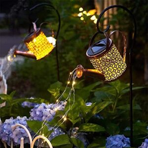 watering can with lights outdoor solar garden led light solar fairy lights decoration star shower garden art led light for garden stake light, for garden lawn patio or courtyard decor