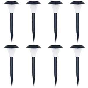 solar powered lights (set of 8)- led outdoor stake spotlight fixture for gardens, pathways, and patios by pure garden