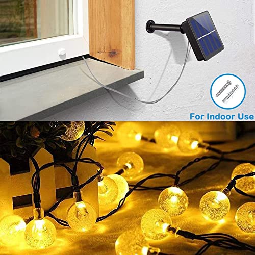 Ligarko Solar String Lights Outdoor 50LED 7M/23Ft Crystal Globe Lights 8 Modes Lighting Solar, Waterproof Patio Lights for Garden Courtyards Party Wedding (Warm White)