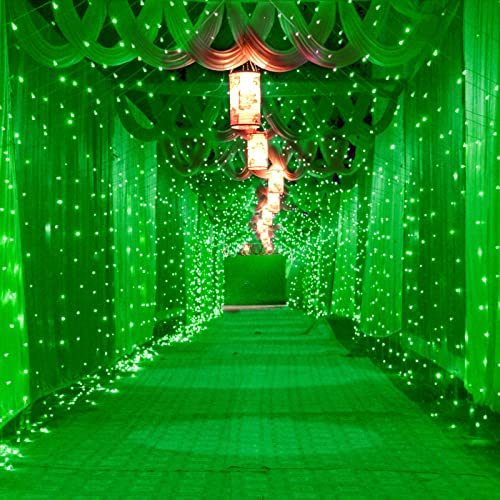 Pooqla 21ft x 5ft Net Lights, 360 LED St Patricks Day Decoration Lights Outdoor Green Lights Large Mesh String Lights 8 Modes for Bushes Yard Garden Party Christmas St. Patrick's Decor