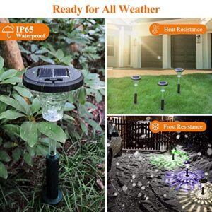 Moragin Bright Solar Patio Lights 8 Pack, Warm White/Color Changing LED Outdoor Solar Lights, IP65 Waterproof Solar Pathway Lights, Landscape Lighting for Pathway Patio Yard Lawn Garden Decorative