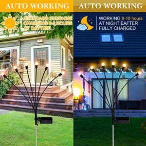 6 Pack 36 LED Solar Firefly Swaying Lights Outdoor Solar Powered Firefly Pathway Lights Waterproof Landscape Pathway Lights Swaying Decorative Warm Lights with Stake for Yard Patio Decor