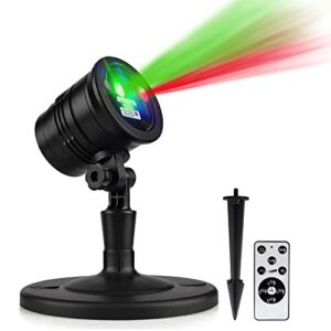 Christmas Projector Lights Outdoor Holiday Laser Lights Landscape Spotlight Red and Green Star Shower with 360 Accessibility Wireless Remote Christmas Decor for Xmas Party Outdoor Garden Patio Wall