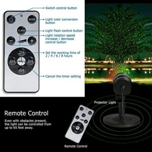 Christmas Projector Lights Outdoor Holiday Laser Lights Landscape Spotlight Red and Green Star Shower with 360 Accessibility Wireless Remote Christmas Decor for Xmas Party Outdoor Garden Patio Wall