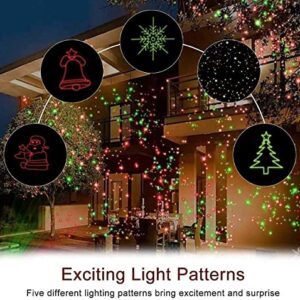 Christmas Projector Lights Outdoor Holiday Laser Lights Landscape Spotlight Red and Green Star Shower with 360 Accessibility Wireless Remote Christmas Decor for Xmas Party Outdoor Garden Patio Wall