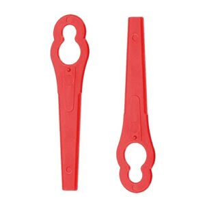 aoerway grass blades replacement pack of 100 plastic red strimmer blades 83mm for lawn mower home garden tool