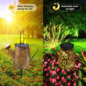 Solar Outdoor Lights Garden Decor, Waterproof Watering Can Landscape Lights with Led, Retro Metal Kettle String Lights for Yard Lawn Patio Pathway Courtyard Party Decorations Gardening Gifts