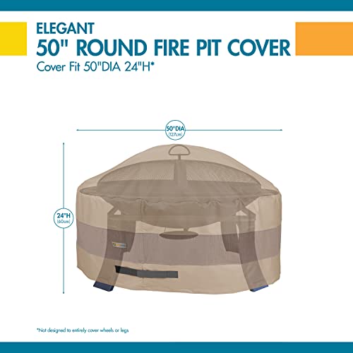 Duck Covers Elegant Waterproof 50 Inch Round Fire Pit Cover, Outdoor Firepit Cover