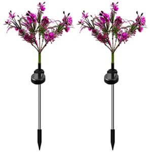 aolyty solar lights outdoor garden decorative, 2 pack solar powered phalaenopsis flowers lights waterproof ip65 solar in-ground lights, for garden, yard, patio, lawn decor