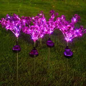 Aolyty Solar Lights Outdoor Garden Decorative, 2 Pack Solar Powered Phalaenopsis Flowers Lights Waterproof IP65 Solar In-Ground Lights, for Garden, Yard, Patio, Lawn Decor