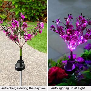 Aolyty Solar Lights Outdoor Garden Decorative, 2 Pack Solar Powered Phalaenopsis Flowers Lights Waterproof IP65 Solar In-Ground Lights, for Garden, Yard, Patio, Lawn Decor