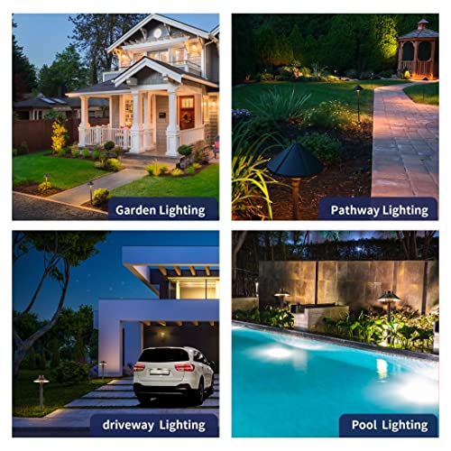 Gardenreet Brass Pathway Lights, Low Voltage LED Landscape Path Lights, 12V Outdoor Waterproof Landscape Lighting(Hat) for Walkway Driveway Garden Without G4 Bulb