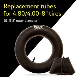 2-Pack of 4.80/4.00-8 " Premium Replacement Tire Inner Tubes - For Wheelbarrows, Lawn Mowers, Hand Trucks, Carts, Trailers and More - Tube for 4.80 4.00-8 / 480/400-8 Wheel - By Mission Automotive